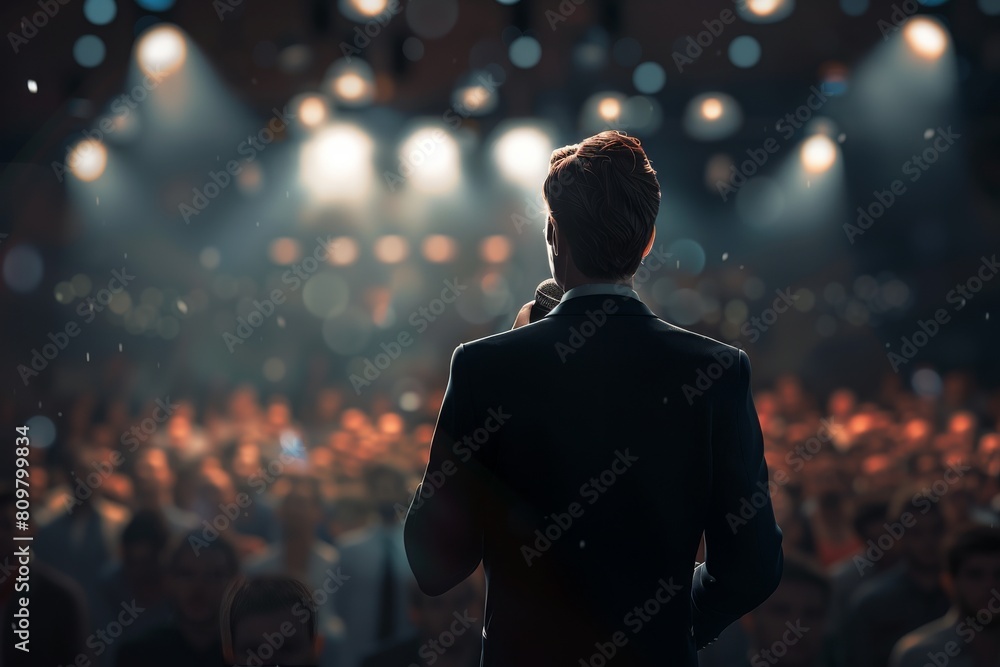 speaker speaking in front of the audience speaker speaking in front of the audience