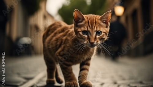 portrait of a cat in street , cat wallpaper