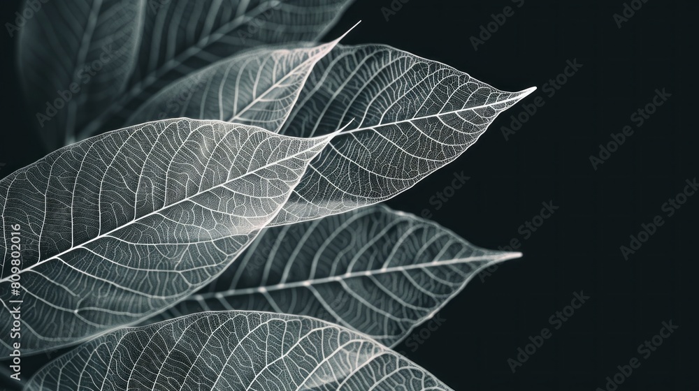Obraz premium Leaf skeleton illustration. Abstract background rengen amazing fern lines. Nature concept.
