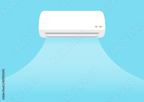 エアコンのベクターイラスト、夏の電化製品のイラスト素材