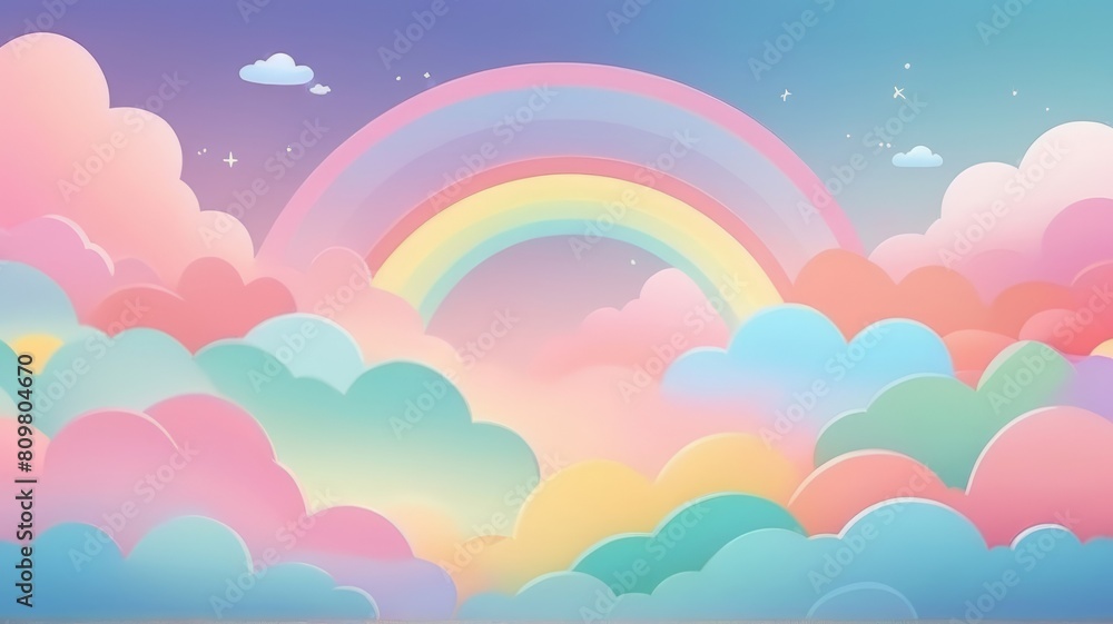 Abstract Rainbow Skies . Pastel Color Delight Suitable for Background