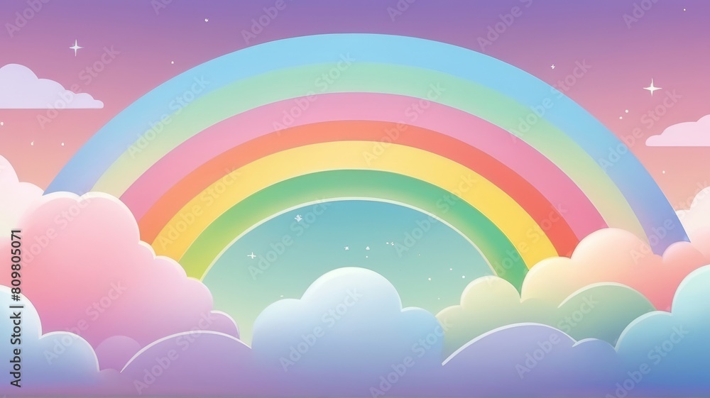 Kawaii Pastel Rainbow . Abstract Sky Magic Suitable for Background Kawaii Pastel Rainbow . Abstract Sky Magic Suitable for Background