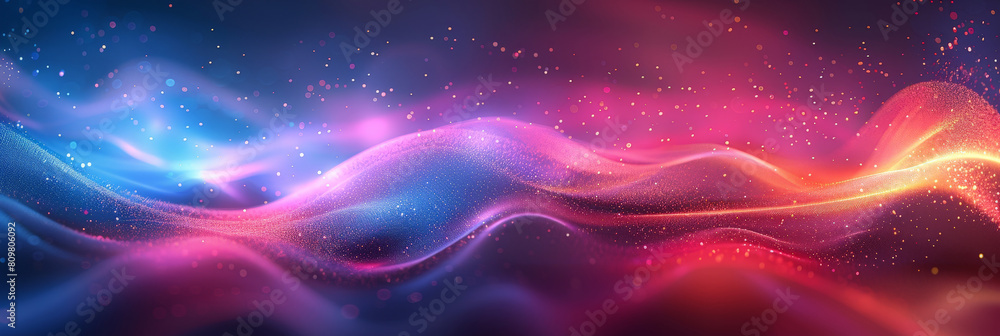 Abstract colorful neon light wavy background,3d abstract dots representing digital binary data. Concept for big data, deep machine learning, artificial intelligence, business technology background. Abstract colorful neon light wavy background,3d abstract dots representing digital binary data. Concept for big data, deep machine learning, artificial intelligence, business technology background.