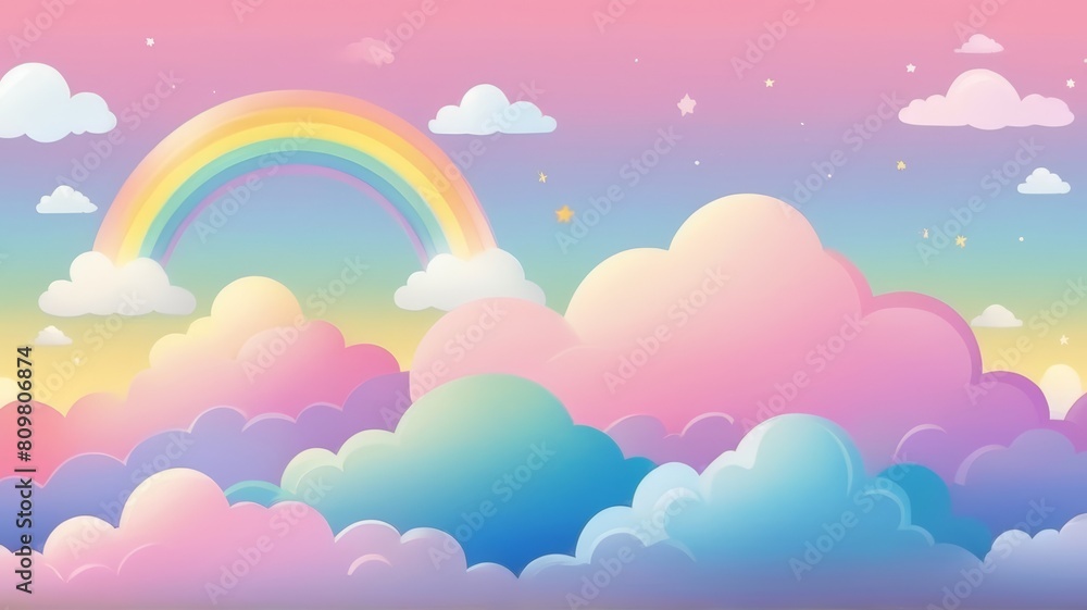 Pastel Rainbow Dream . Abstract Sky Art Suitable for Background