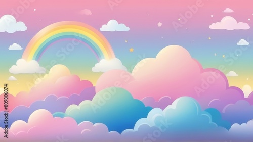 Pastel Rainbow Dream . Abstract Sky Art Suitable for Background