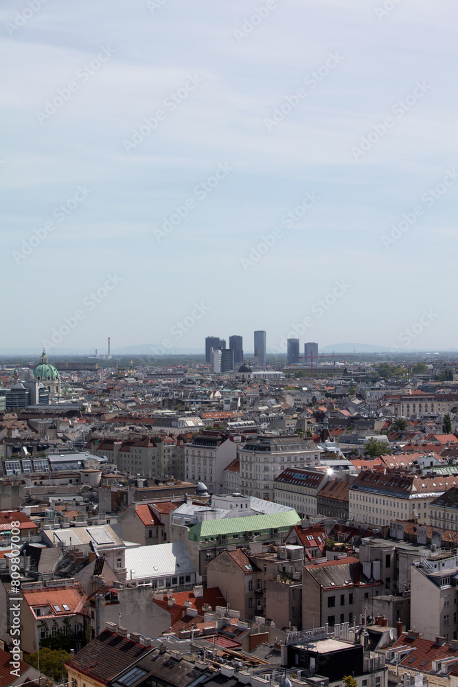 Blick über Wien vom Restaurant 360 Grad Ocean Sky Wien, Österreich