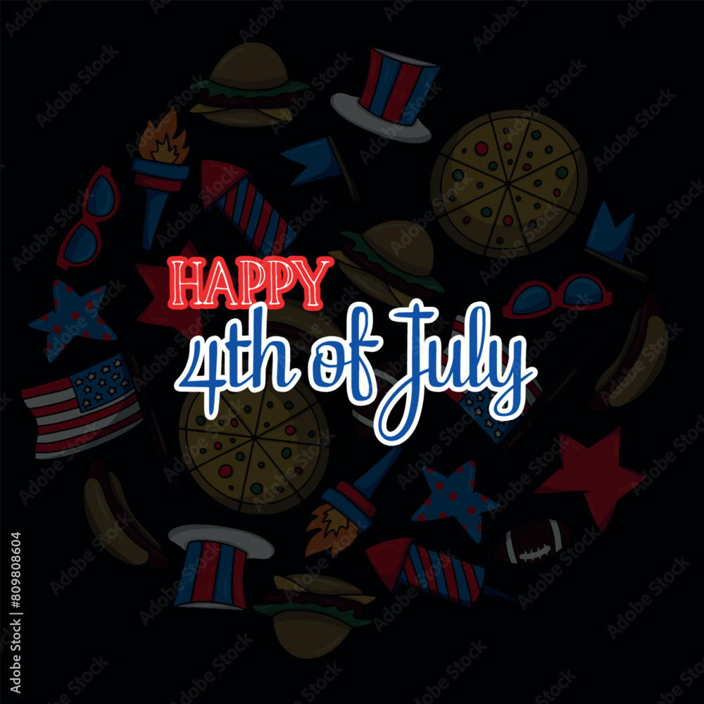 Naklejka premium 4th of July independence day of America. freedom USA banner