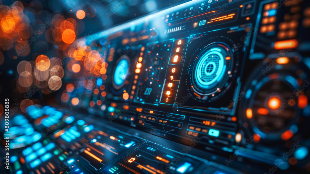Futuristic concept interface. Hologram dashboard panel with digital data chart. Futuristic concept interface. Hologram dashboard panel with digital data chart.