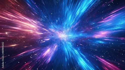 Abstract explosion in universe light background 