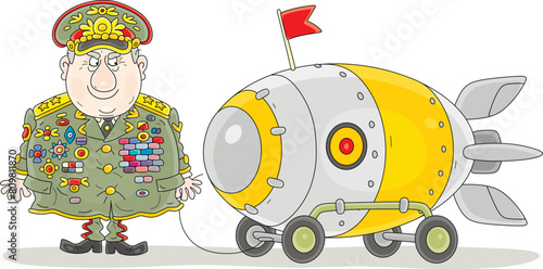 Fat general in army uniform...