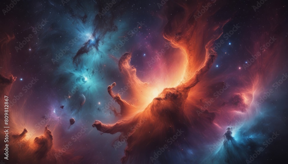 Nebula and galaxies in space. Abstract cosmos background Nebula and galaxies in space. Abstract cosmos background