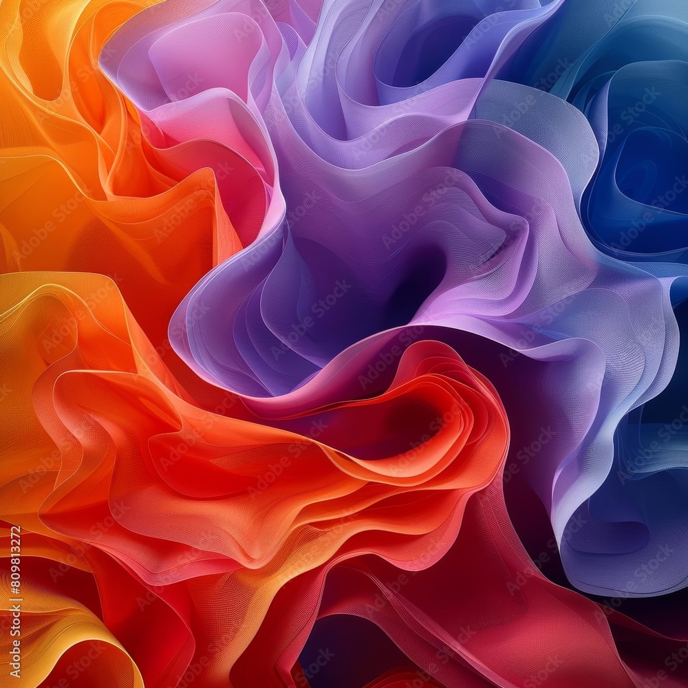 Obraz premium Create a seamless repeating pattern. Use a gradient of bright, saturated colors. Make the pattern look like it is made of flowing, organic shapes.