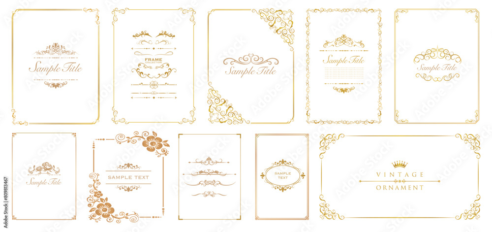 Frames vector. Set of Decorative vintage borders. ornamental frame..eps