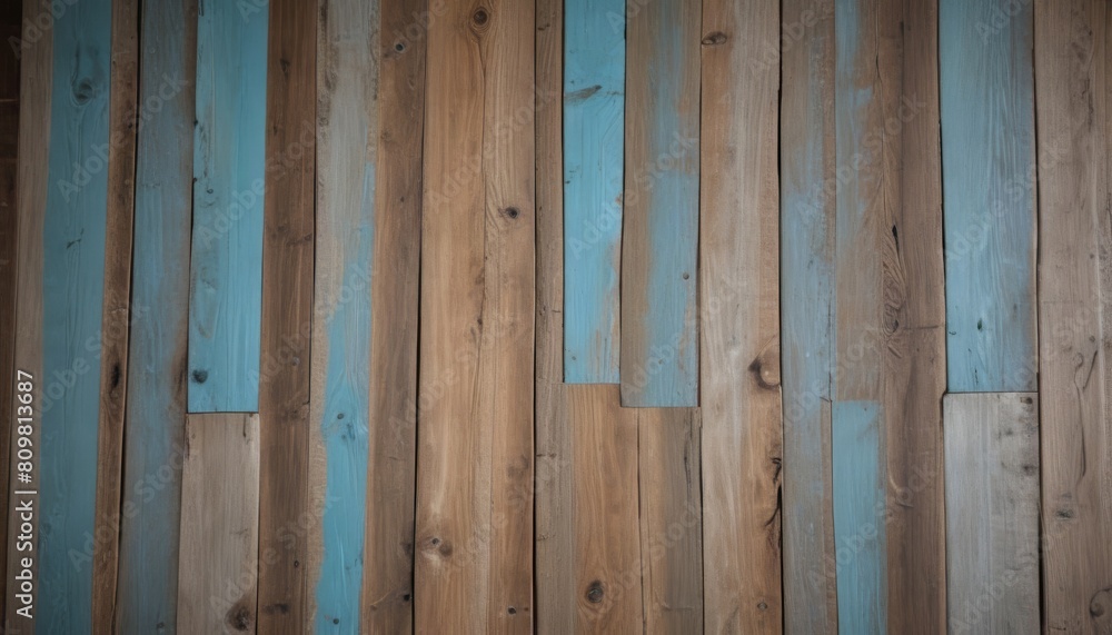 Pale faded brown and cool blue reclaimed wood surface with aged boards lined up. Wooden planks on a wall or floor with grain and texture Pale faded brown and cool blue reclaimed wood surface with aged boards lined up. Wooden planks on a wall or floor with grain and texture