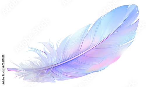 The model has rich colors  intense reflections on the feathers  transparent background.