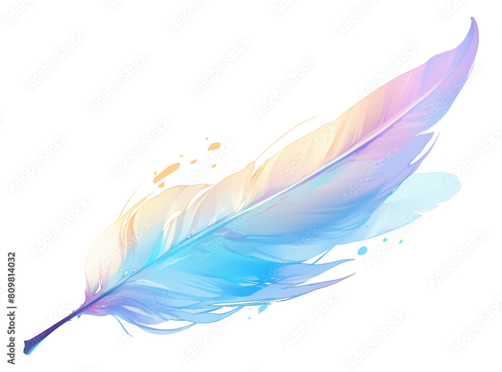 Watercolor style feathers on a transparent background. Watercolor style feathers on a transparent background.