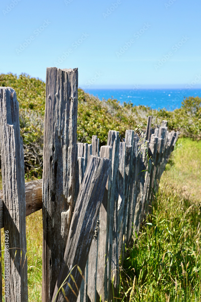 rotting wood fence along the coast rotting wood fence along the coast