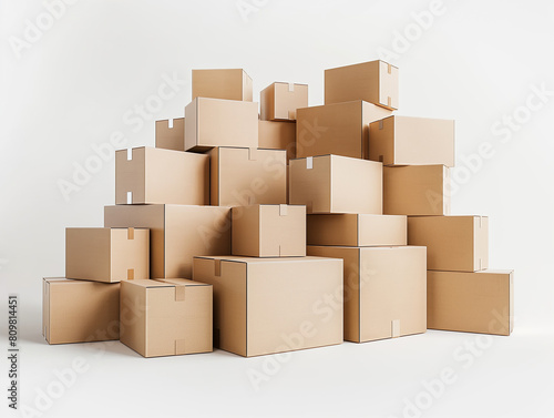 Shipping Logistics: Cardboard Boxes in Warehouse © verticalia