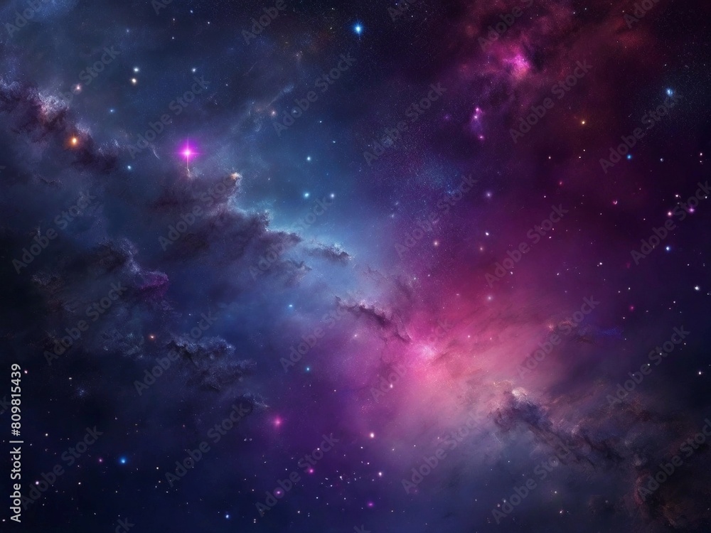 Cosmos background with realistic stardust, nebula, moon and shining stars. Colorful galaxy backdrop. Space vector illustration. Starry night, infinite universe, milky way bacground illustration Cosmos background with realistic stardust, nebula, moon and shining stars. Colorful galaxy backdrop. Space vector illustration. Starry night, infinite universe, milky way bacground illustration