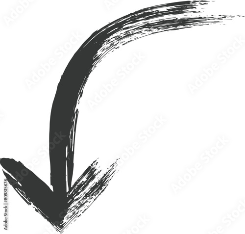 ビジネス関連の筆書き単品イラスト　線矢印