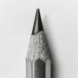 Macro shot of graphite pencil lead, essential for precise writing and detailed drawing. AI generative.