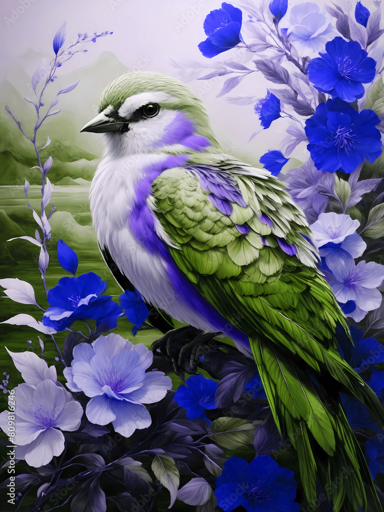 Obraz premium Elegant beautiful watercolor bird background for art design