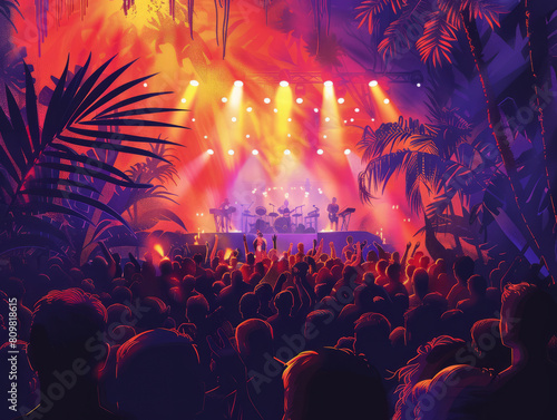 Wallpaper Mural Neon music festival performance scene Torontodigital.ca