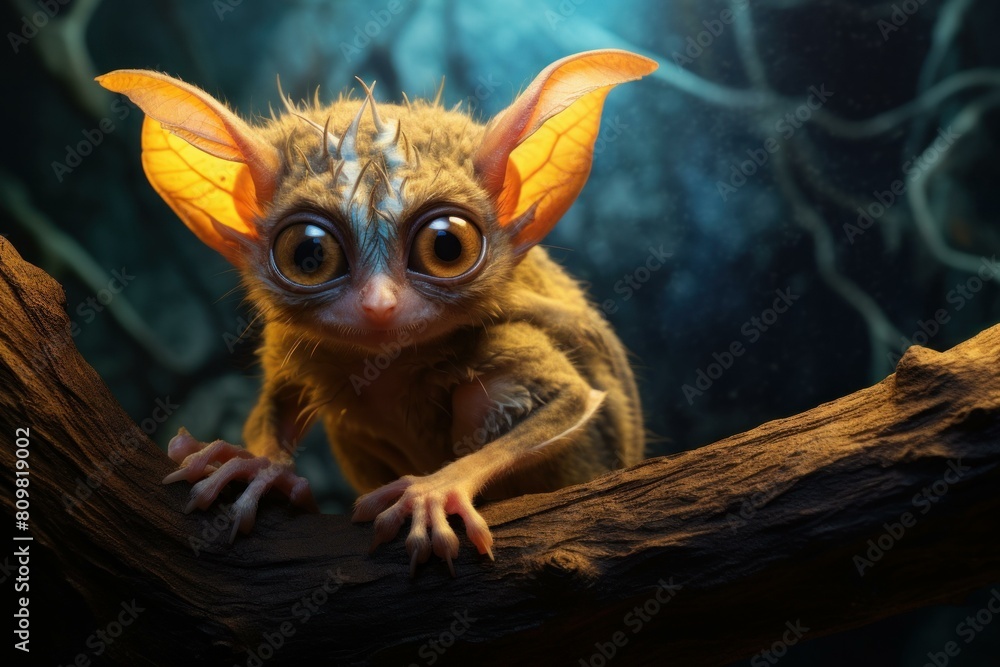 Agile Spectral tarsier animal. Cute tropical mammal. Generate Ai Agile Spectral tarsier animal. Cute tropical mammal. Generate Ai