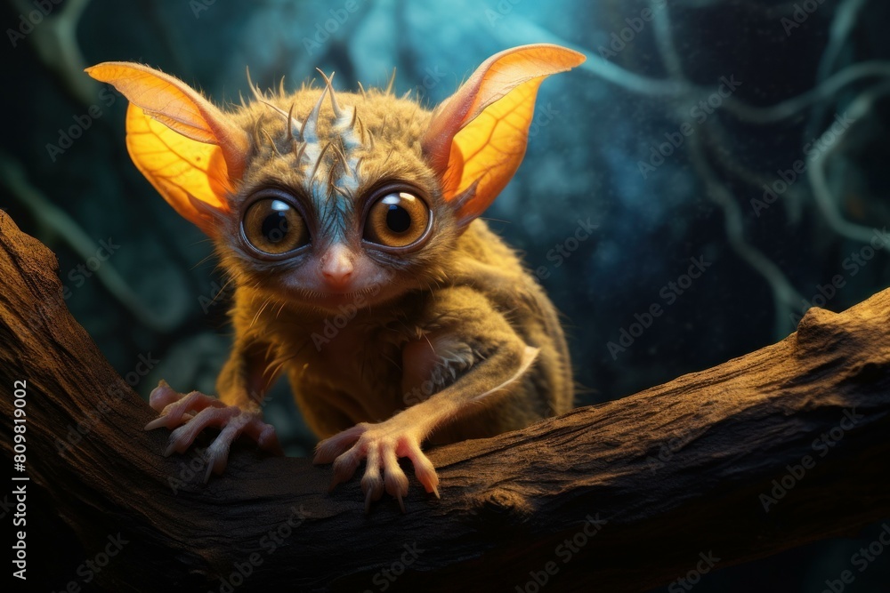 Agile Spectral tarsier animal. Cute tropical mammal. Generate Ai