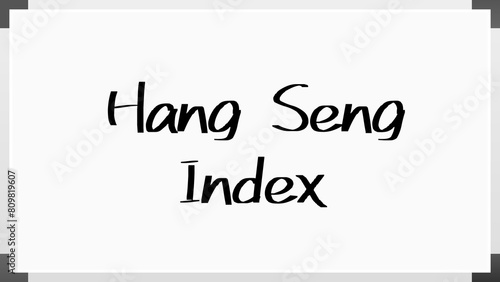 Hang Seng Index のホワイトボード風イラスト photo