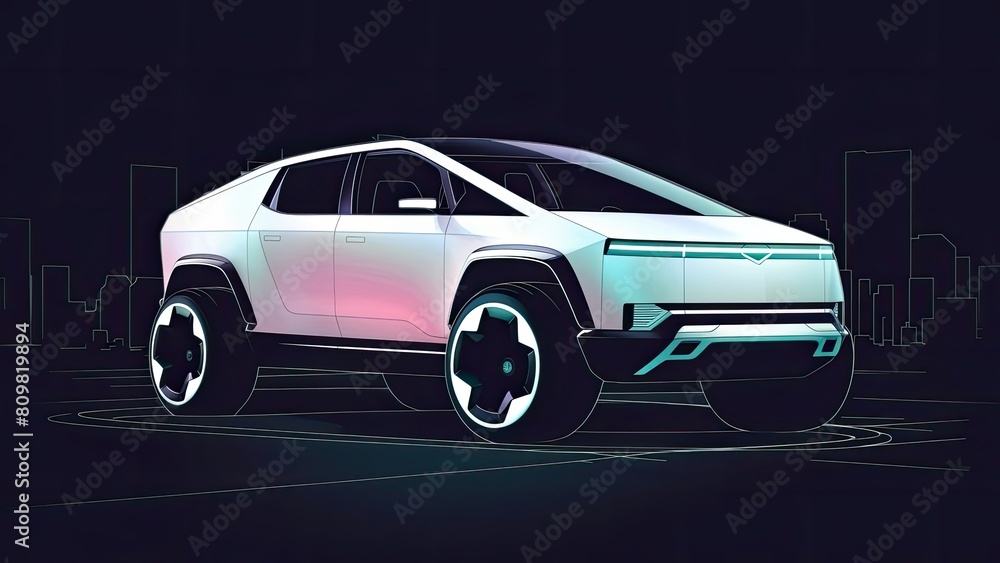 modern 3d render car model, simplified shapes, big wheels, new generation car modern 3d render car model, simplified shapes, big wheels, new generation car