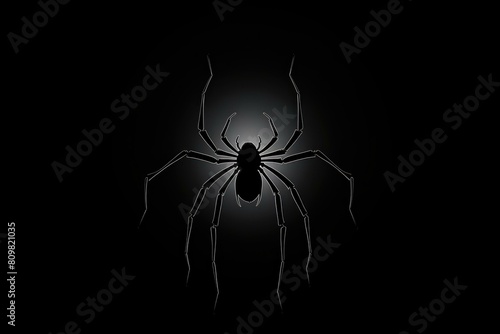 Bold Spider black style wall. Old insect. Generate Ai