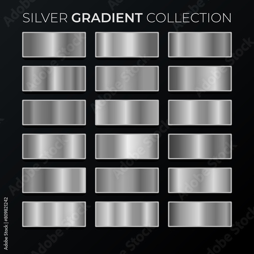 Silver background texture vector icon seamless pattern. Light, realistic, elegant, shiny, metallic and silver gradient illustration. Mesh vector. Design for frame, ribbon, coin, abstract.