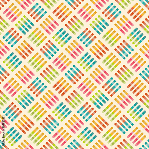 A bold and eye-catching abstract vector inspired by industrial flooring, transformed into a vibrant and psychedelic seamless pattern. Grungy textures meet neon colors, creating a unique backdrop.