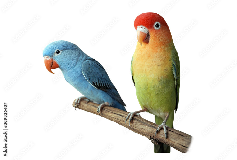 Fototapeta premium Love birds on transparent background.