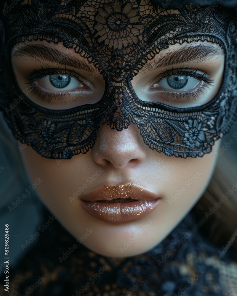 Beautiful Woman Adorned with a Mask Beautiful Woman Adorned with a Mask