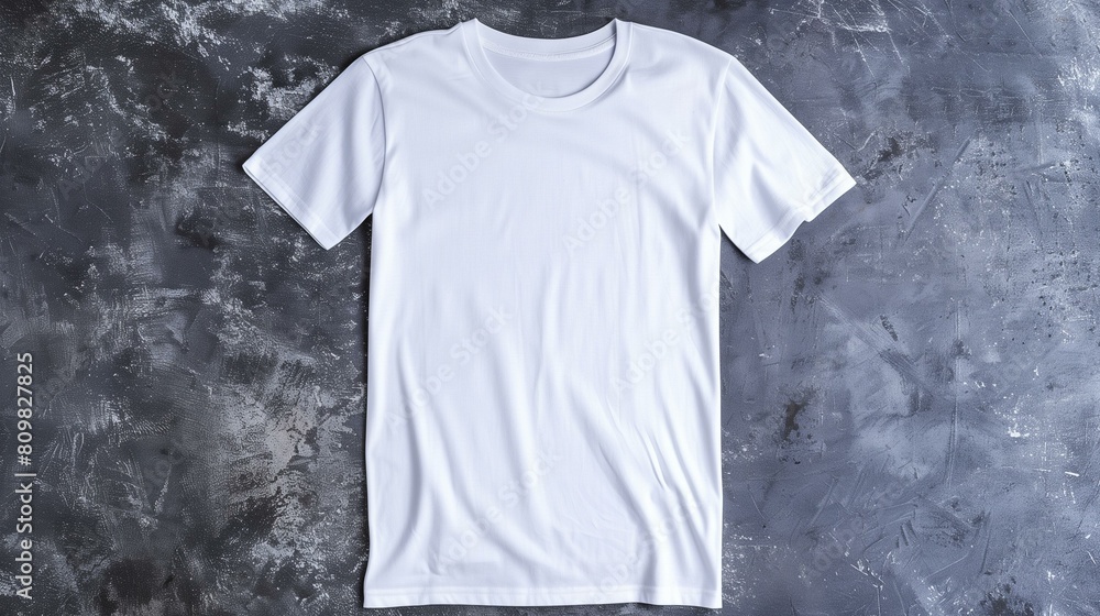 T-shirt mockup top view casual plain white t-shirt, solid dark concrete surface, casual wear basic concrete surface surface grey T-shirt mockup top view casual plain white t-shirt, solid dark concrete surface, casual wear basic concrete surface surface grey