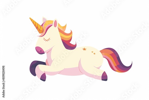 Minimalist Unicorn on White Background 