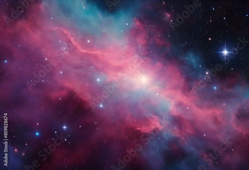 AI generated illustration of starry sky with nebula