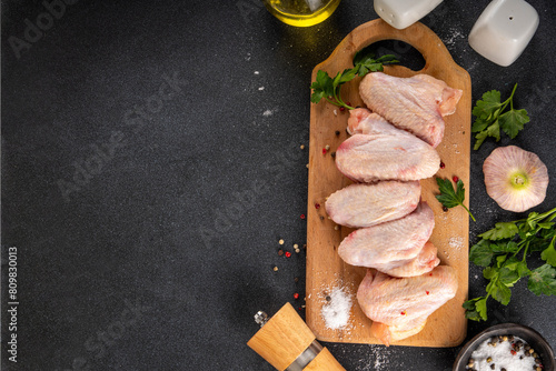 Chicken wings cooking background photo