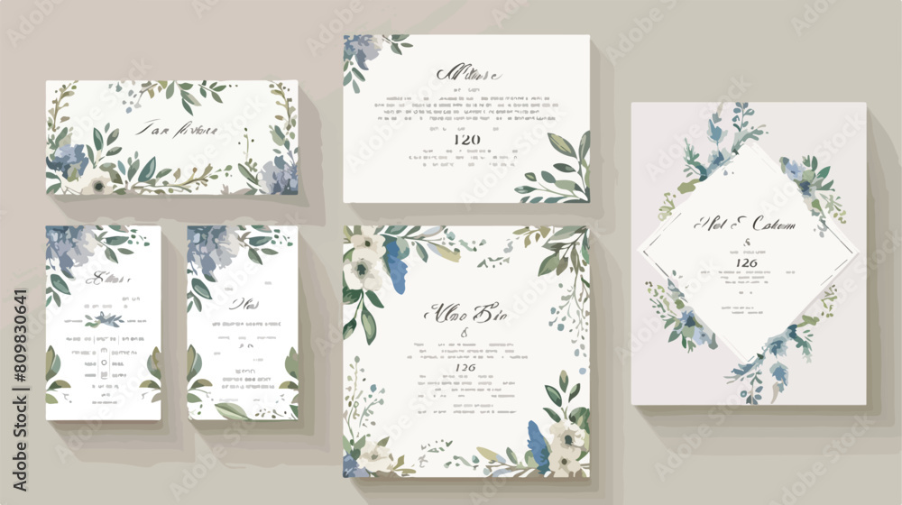 Wedding and married invitation set cards Vector illustration