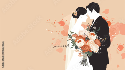 Wedding design over beige backgroundvector illustration photo