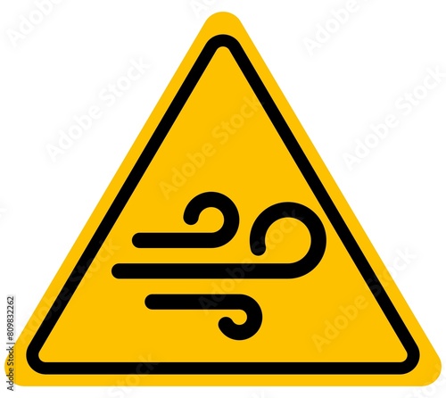 Strong wind warning sign background vector