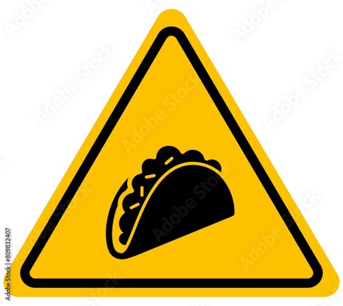 Taco stand warning sign background vector