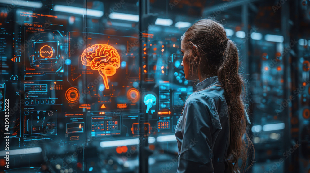 Cutting-edge medical technology with a digital interface showcasing brain testing results, juxtaposed against the backdrop of a laboratory or surgery. Cutting-edge medical technology with a digital interface showcasing brain testing results, juxtaposed against the backdrop of a laboratory or surgery.