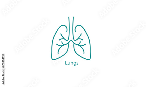 Human Lungs Medical Icon for Healthcare