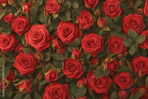 Timeless Elegance A Repeating Pattern of Roses and Ivy Leaves