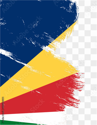 Seychelles flag brush paint textured isolated  on png or transparent background. vector illustration