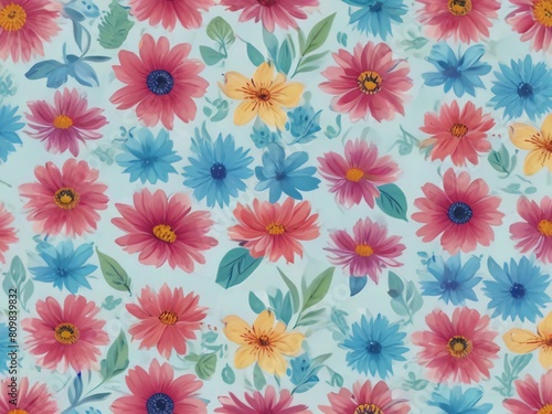 Wallpaper Mural flowers pattern background Torontodigital.ca