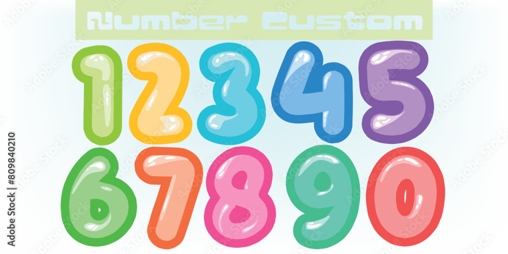 Fototapeta premium set numbers, custom with a variety of the latest models 68